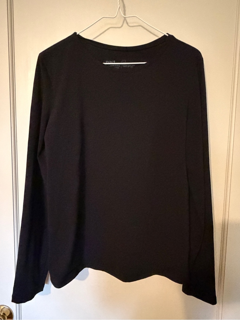 Pact Black Long-Sleeve Crewneck Tee